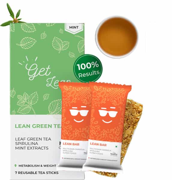 The Healthy Company One Month Weight Loss- 28 Lean Bar + 28 Natural Green Tea Sticks(Peach Flavour)