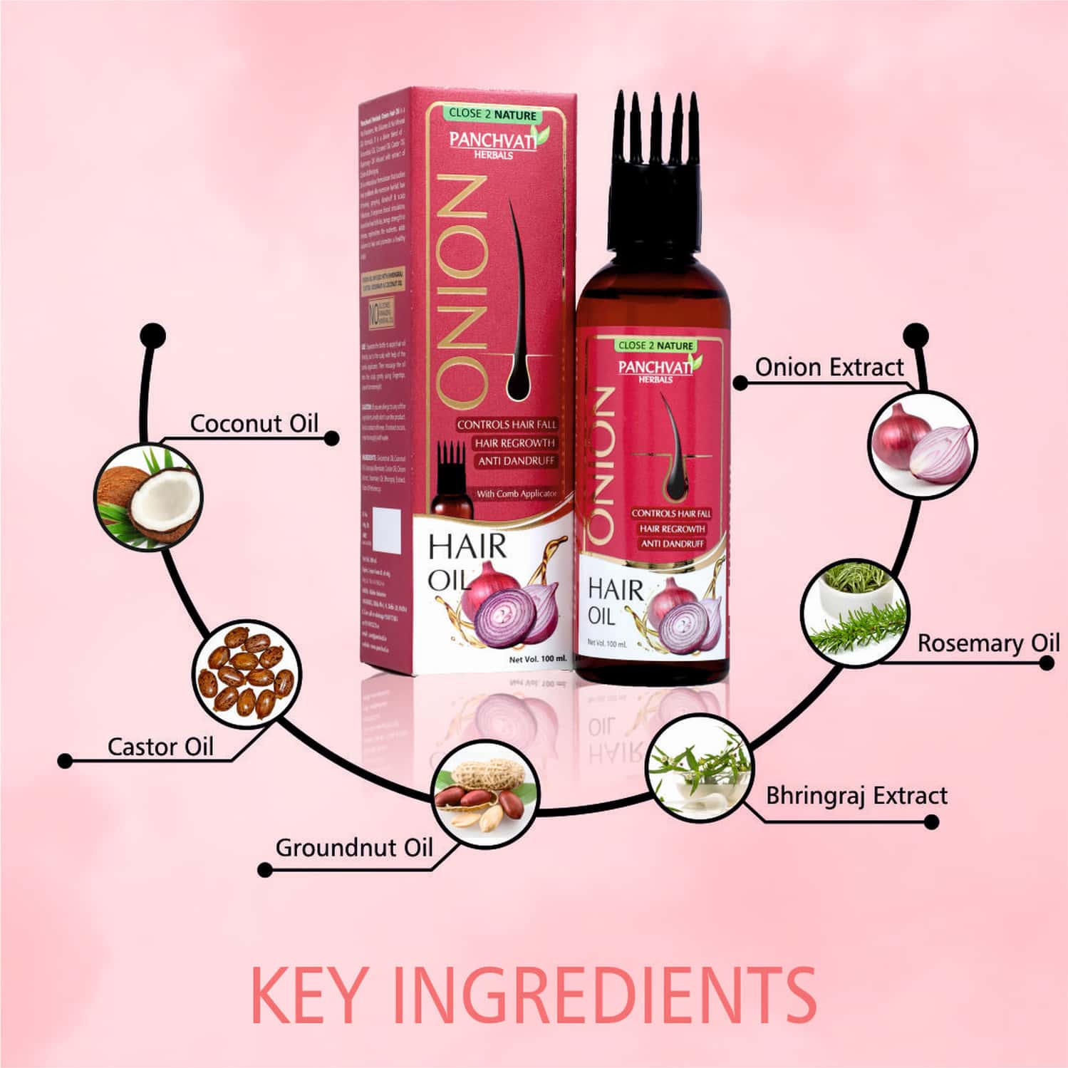 Buy PANCHVATI HERBALS ONION OIL FOR CONTROL HAIR FALL HAIR DAMANGE