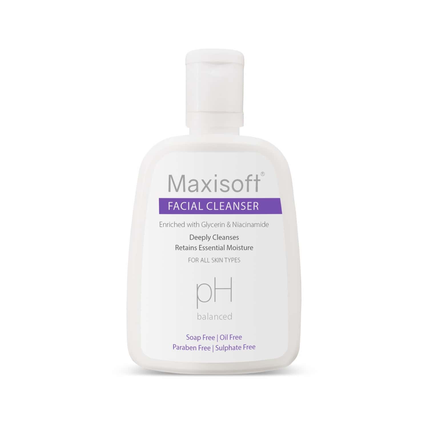 Maxisoft Facial Cleanser All Skin Types|paraben-free| Ph Balanced - 125 Ml Of Pack 1
