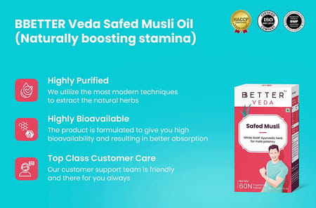 Bbetter Safed Musli 60 Veg Tablets