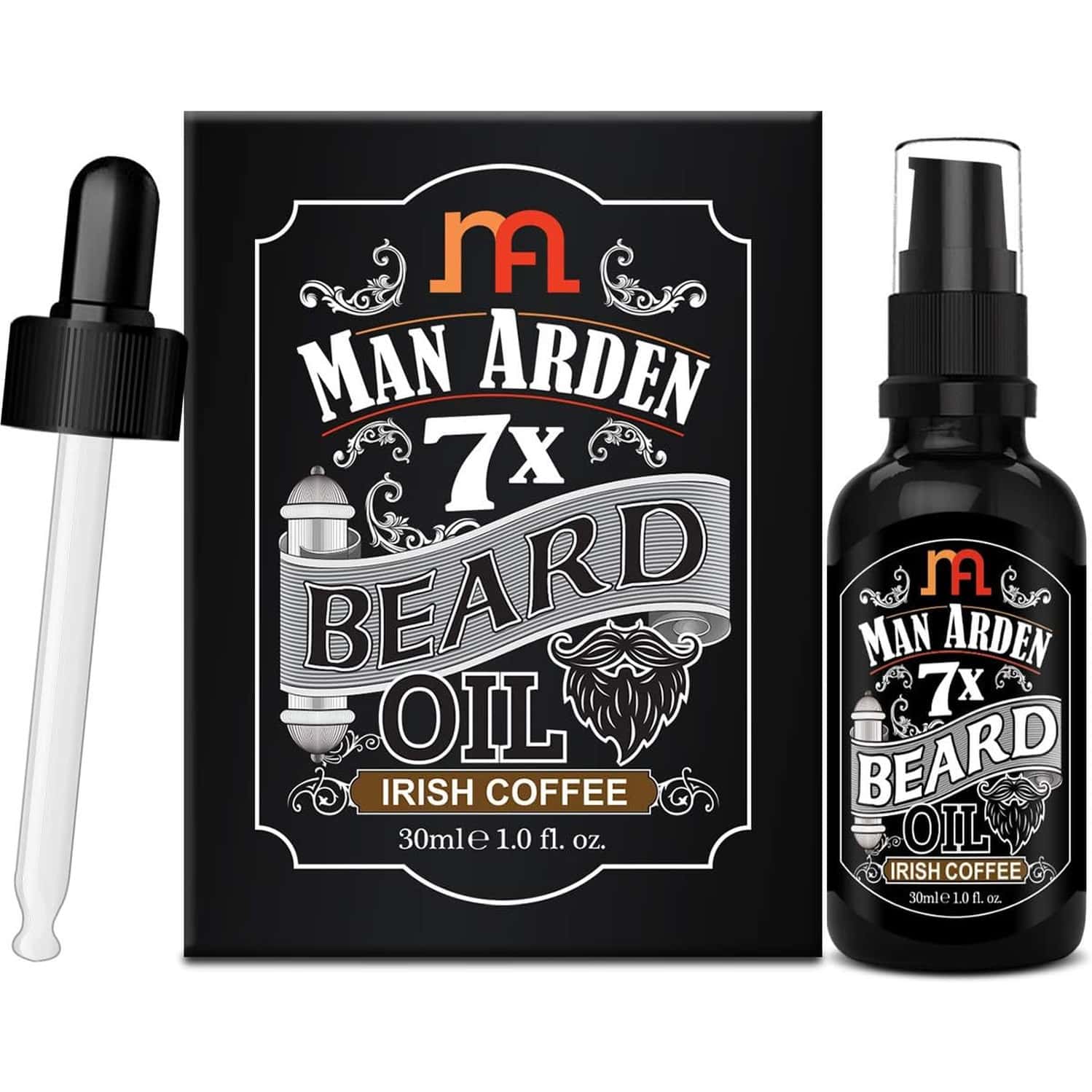 Man Arden 7x Beard Oil 30ml (irish Coffee) - 7 Premium Oils For Beard Growth And Nourishment