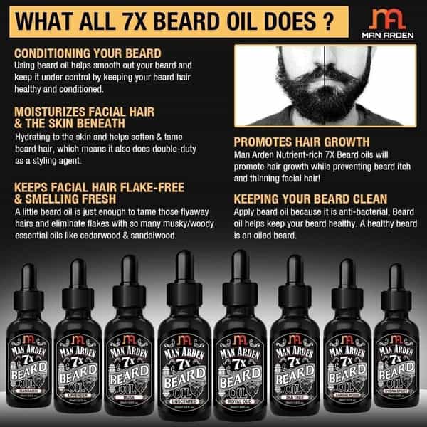 Man Arden 7X Beard Oil 30Ml (Irish Coffee) - 7 Premium Oils For Beard Growth And Nourishment