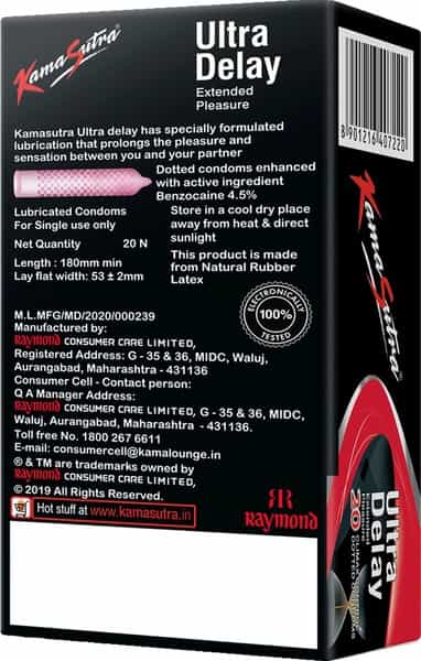 Kamasutra Ultra Delay Condoms For Men Pack Of 20
