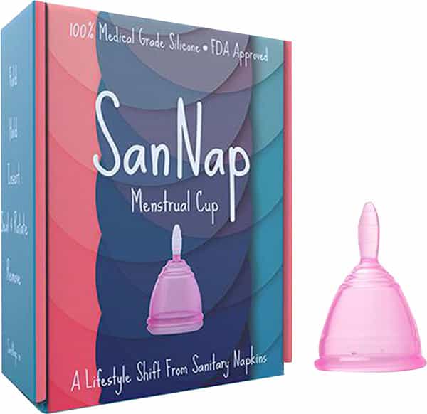 Sannap Fda Approved Reusable Menstrual Cup With Medical Grade Silicone Small (Pink)