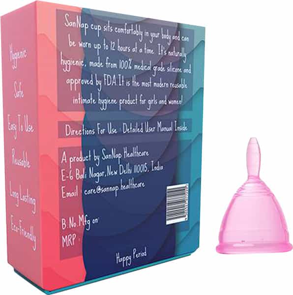 Sannap Fda Approved Reusable Menstrual Cup With Medical Grade Silicone Small (Pink)