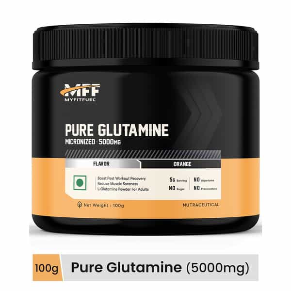 Myfitfuel Pure Glutamine (.44 Lbs) 100 Gm (Orange)| Amino Acid