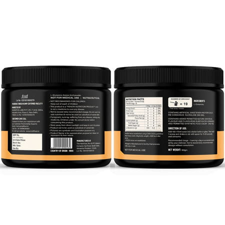 Myfitfuel Pure Glutamine (.44 Lbs) 100 Gm (Orange)| Amino Acid