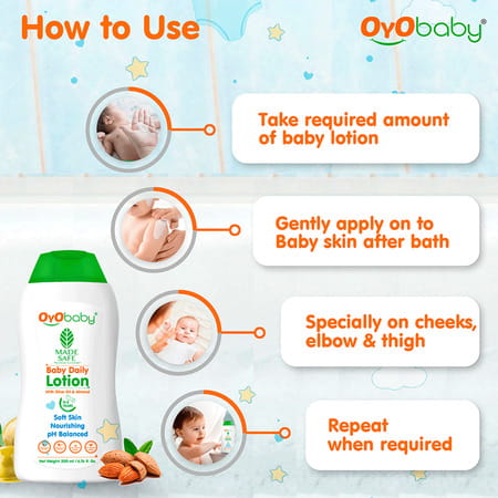 Oyo Baby Baby Daily Lotion For Baby'S Sensitive Skin 200ml