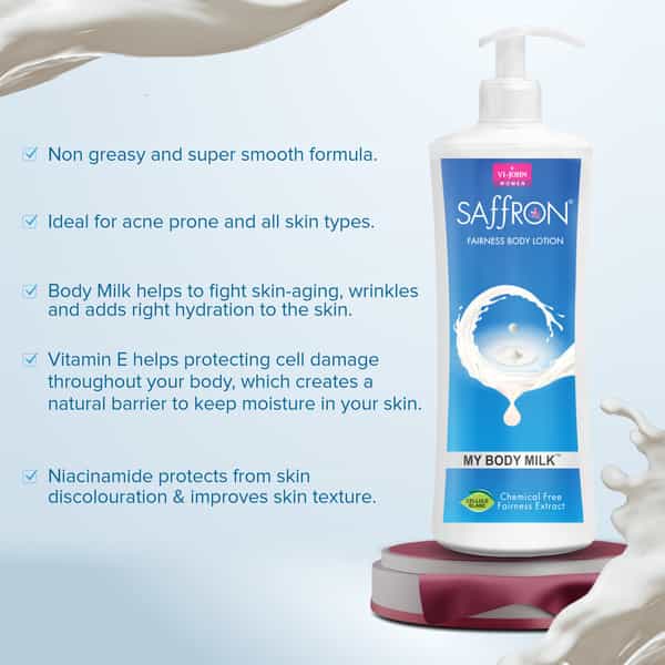 Vi-John Saffron My Body Milk Fairnes Body Lotion For Men & Women 400 Ml