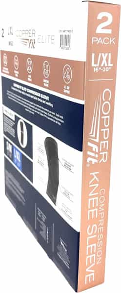 Copper Fit Elite Knee Sleeve Adults Copper Infused L 2 Count Pack Of 2