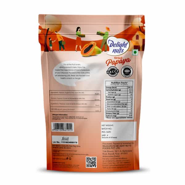 Delight Nuts Dried Papaya - Made By Natural Fruit 200Gm