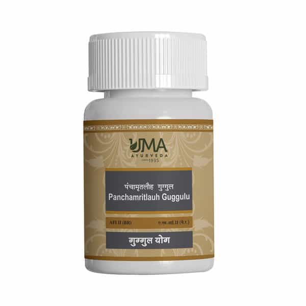 Uma Ayurveda Panchamritlauh Guggul (With Silver) Ayurvedic Tablets 40 Tab