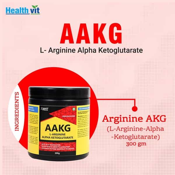 Healthvit Aakg L-Arginine Alpha Ketoglutarate- 300Gm (Unflavored)