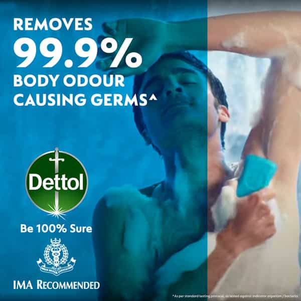 Dettol Icy Cool Bathing Soap Bar With 2X Menthol 100G Pack Of 4