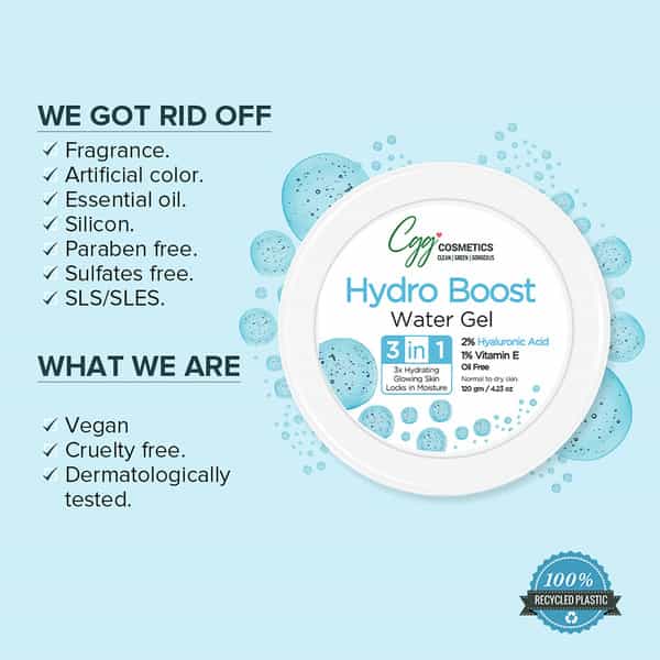 Cgg Cosmetics Hydro Boost Water Gel With Hyaluronic Acid & Vit-E -120Gm