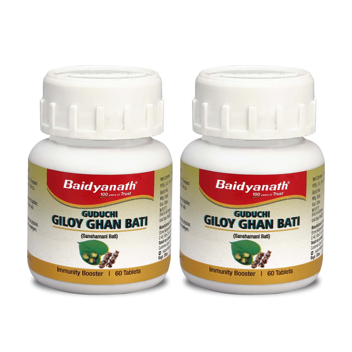 Baidyanath Ayurved Giloy (Guduchi) Ghan Bati 60 Tablets For Immunity Support (Pack Of 2)