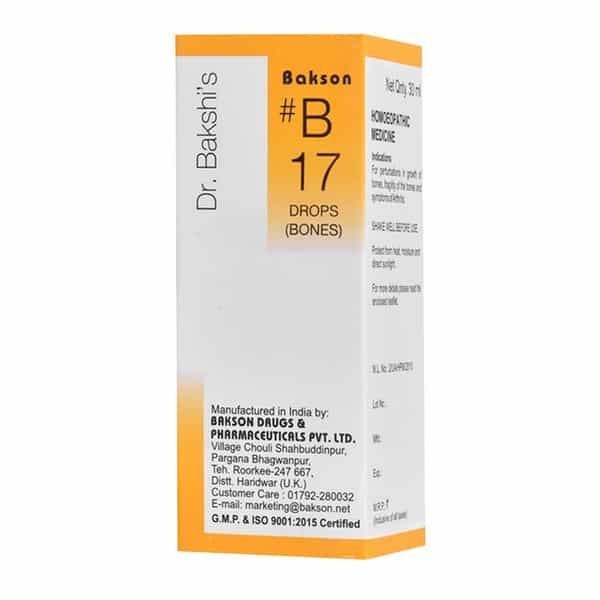 Dr Bakshi's Bakson Homoeopathy B17 Bones Drop 30 Ml