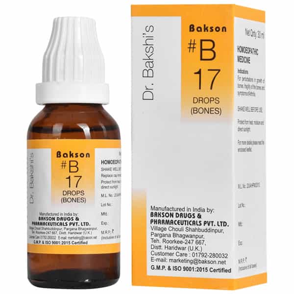 Dr Bakshi's Bakson Homoeopathy B17 Bones Drop 30 Ml