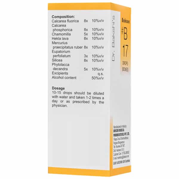 Dr Bakshi's Bakson Homoeopathy B17 Bones Drop 30 Ml