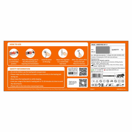 Medtech Orthopaedic Electric Heating Pad For Pain Relief, Suitable For Lower Back, Shoulder - Large