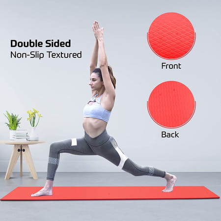 Beatxp Red Color (4mm) Eva Yoga Mat For Women & Men|Textured Surface|High Resilience Exercise Mat