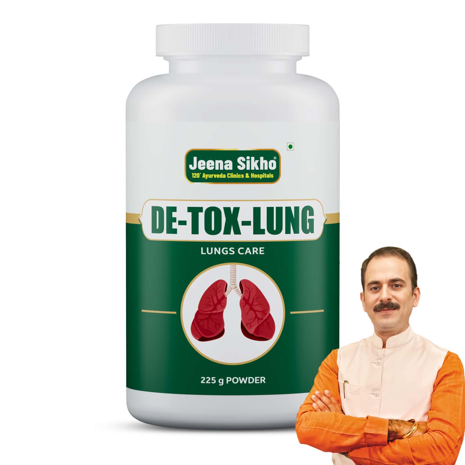 Jeena Sikho De-tox Lung Churna | Herbal Lungs Detox Supplement | Multivitamin | 225gm