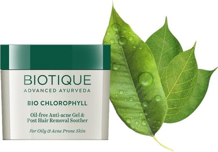 Biotique Bio Chlorophyll Oil Freeanti Acnel Gel & Post Hair Removal Soother - 50gm