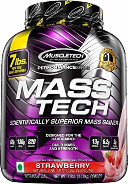 Muscletech Strawberry Mass Gainer Whey Protein Powder + Creatine - 3000 Gm