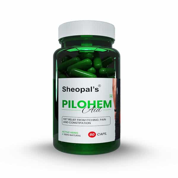 Sheopal's Pilohem Aid -Get Relif From Itching Natural Ayurvedic Formula For Piles Care (60 Capsules)
