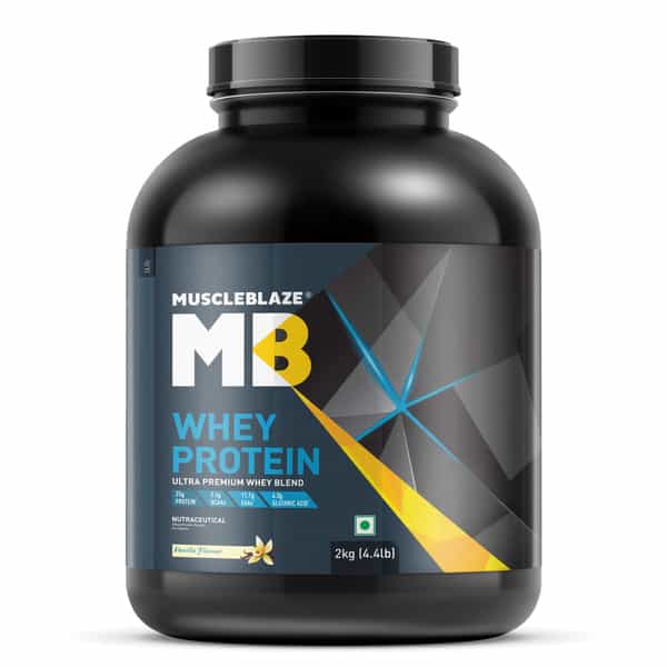 Muscleblaze 100% Whey Protein | Ultra Premium Blend With 25 G Protein (Vanilla | 2 Kg / 4.4 Lb)