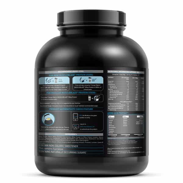 Muscleblaze 100% Whey Protein | Ultra Premium Blend With 25 G Protein (Vanilla | 2 Kg / 4.4 Lb)