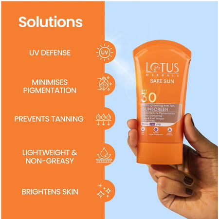 Lotus Herbals Skin Lightening Anti Tan Sunscreen Spf 30 Pa+++ 50 G
