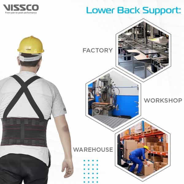 Vissco Industrial Back Support For Lifting Heavy Material/Goods - Xl (Black)
