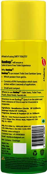 Runbugz Toilet Seat Sanitizer Spray (75 Ml) - Pack Of 1