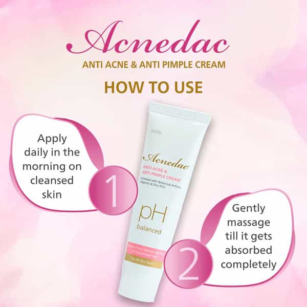 Acnedac Antiacne & Antipimple Cream 25 Gm | Herbs & Zinc Pca | No Paraben (Pack Of 4)