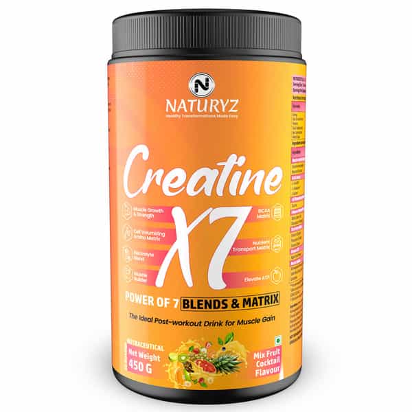 Naturyz Creatine X7 Post Workout Supplement With 7 Blends & Matrix - 450G(Mix Fruit Cocktail)