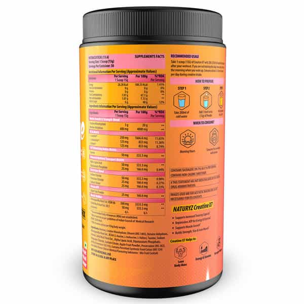 Naturyz Creatine X7 Post Workout Supplement With 7 Blends & Matrix - 450G(Mix Fruit Cocktail)