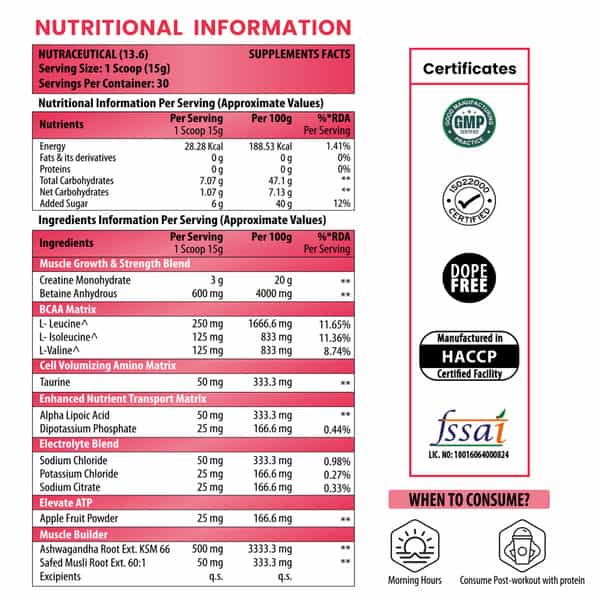 Naturyz Creatine X7 Post Workout Supplement With 7 Blends & Matrix - 450G(Mix Fruit Cocktail)