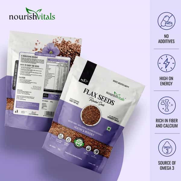 Nourishvitals Healthy Munching Combo Flax Pumpkin Sunflower And Flax Roasted Seeds (200Gm Each)