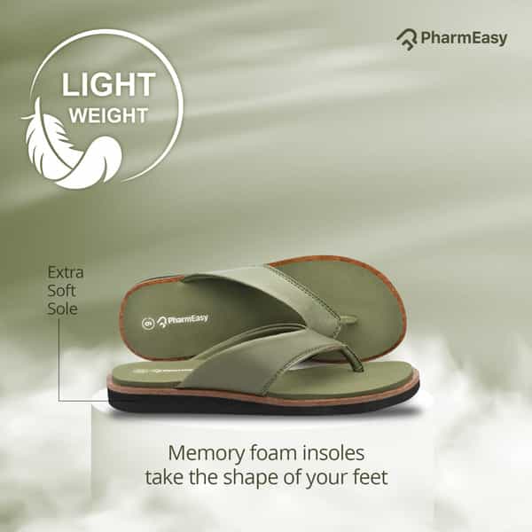 Pharmeasy Women's Diabetic & Orthopedic Slippers -Olive Green - Size Uk 9