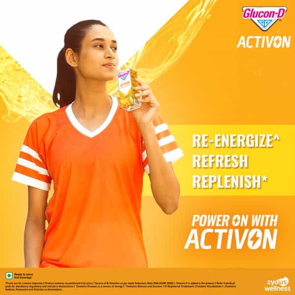 Glucon-D Activon | Ready To Drink Beverage | Replenishes | Reenergizes | Mango Flavour | 200Ml
