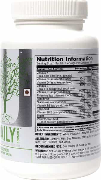 Universal Nutrition Daily Formula 100 Tablet(S) Unflavoured