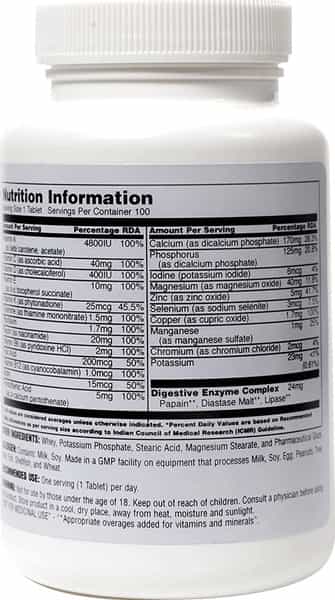 Universal Nutrition Daily Formula 100 Tablet(S) Unflavoured
