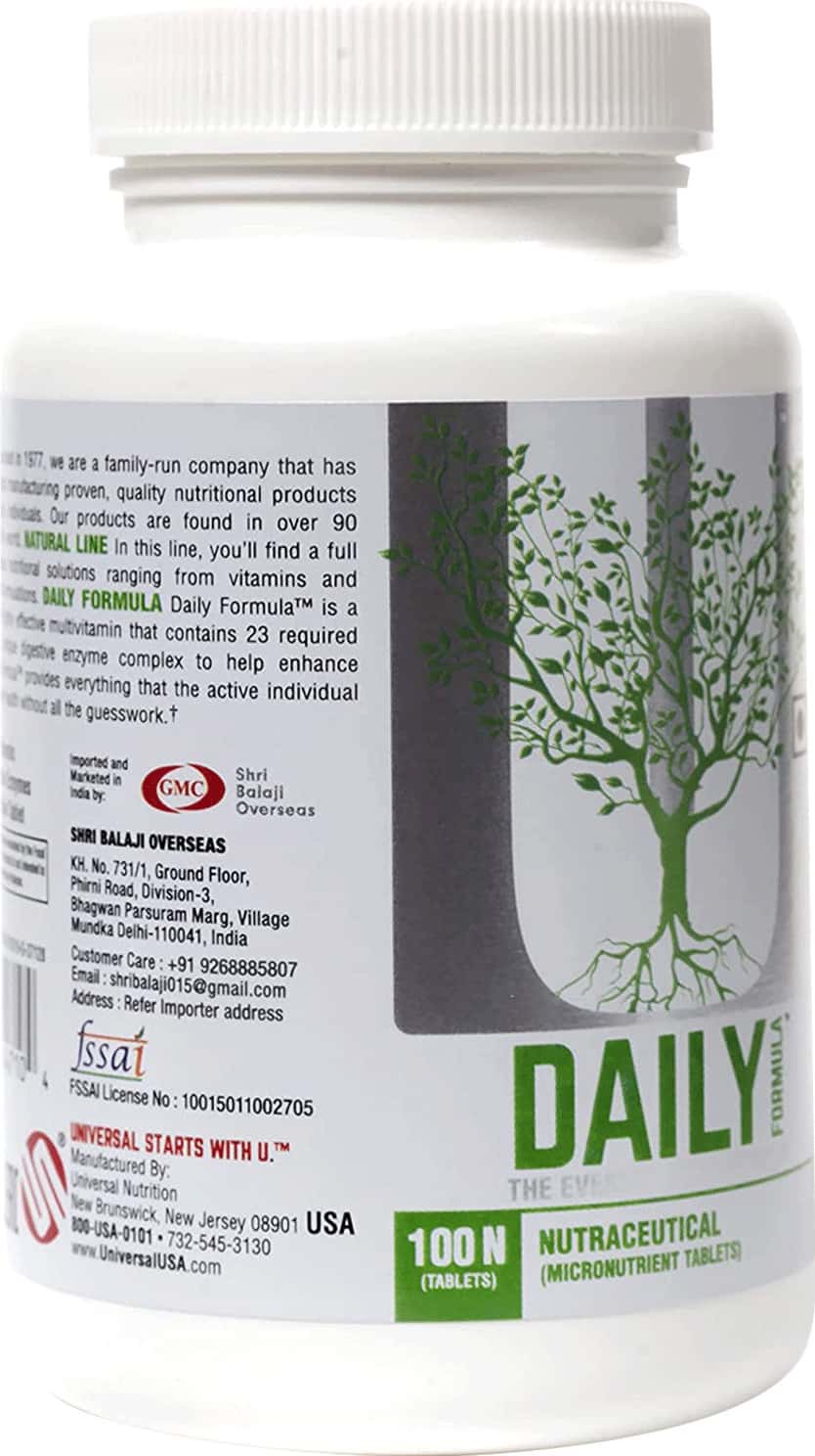 Buy UNIVERSAL NUTRITION DAILY FORMULA 100 TABLET(S) UNFLAVOURED Online ...