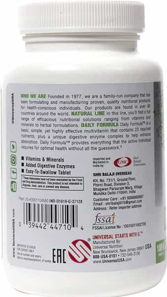 Universal Nutrition Daily Formula 100 Tablet(S) Unflavoured