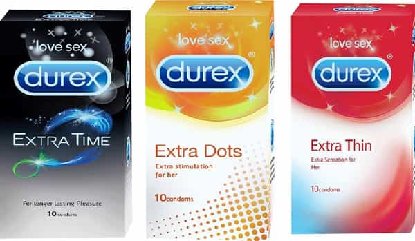 Durex Extra Dots Thin Condoms Combo Pack - Honeymoon Pack: Extra Thin | Extra Time Condoms (10X3)