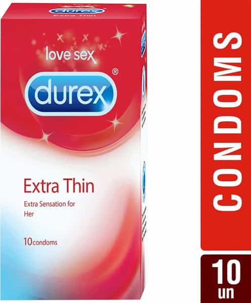 Durex Extra Dots Thin Condoms Combo Pack - Honeymoon Pack: Extra Thin | Extra Time Condoms (10X3)