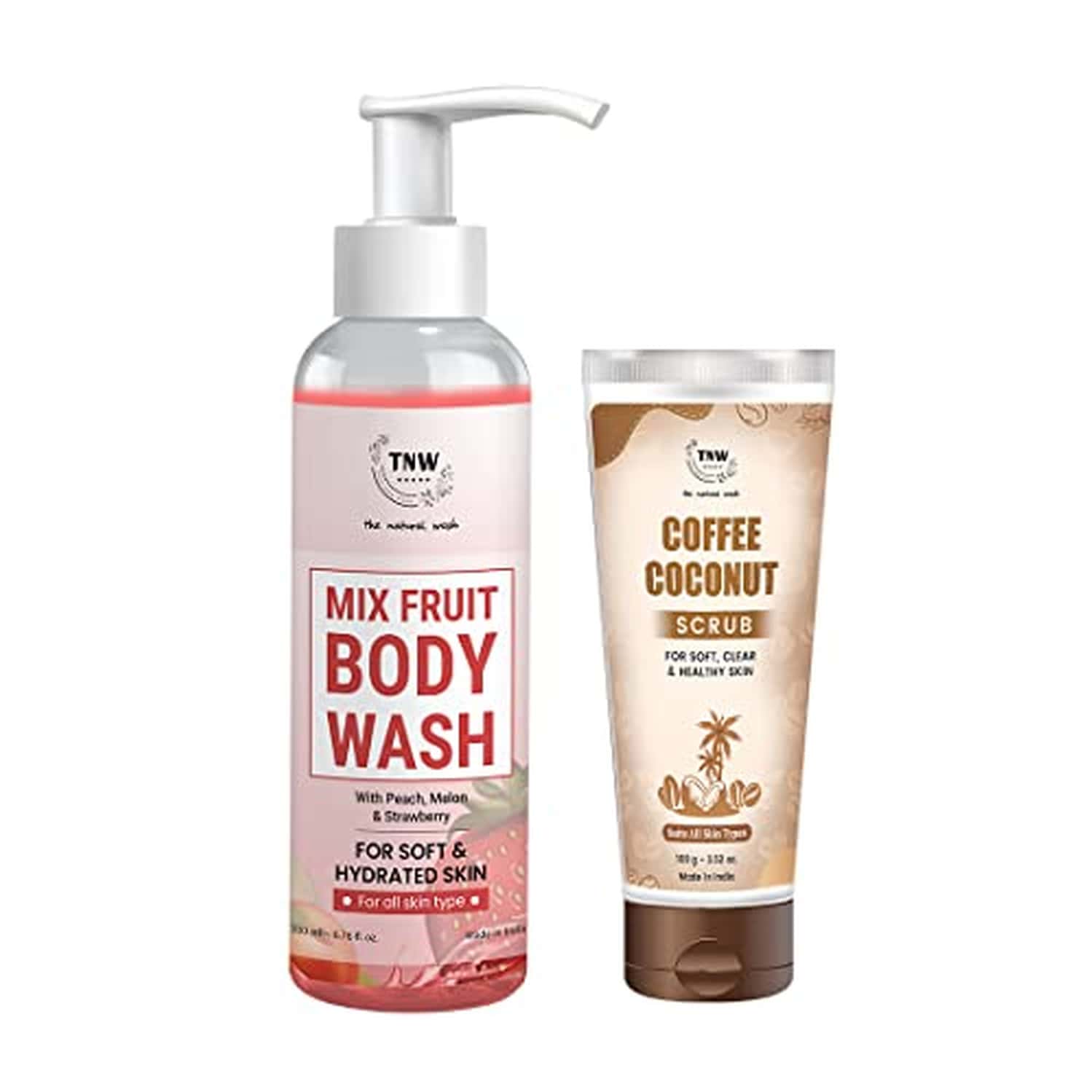 Tnw The Natural Wash Mix Fruit Body Wash And Coffee Coconut Scrub