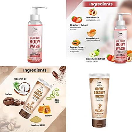Tnw-The Natural Wash Mix Fruit Body Wash And Coffee Coconut Scrub