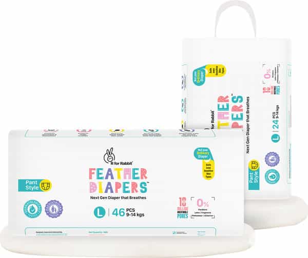 R For Rabbit Feather Diaper Pants Size Large For Baby Of 9-14 Kgs (Combo Offer Pack Of 70)